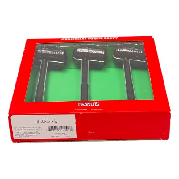 Hallmark Peanuts Christmas Dance Party Lights Spotlights Set of 3 LED 2017 New - Picture 4 of 5